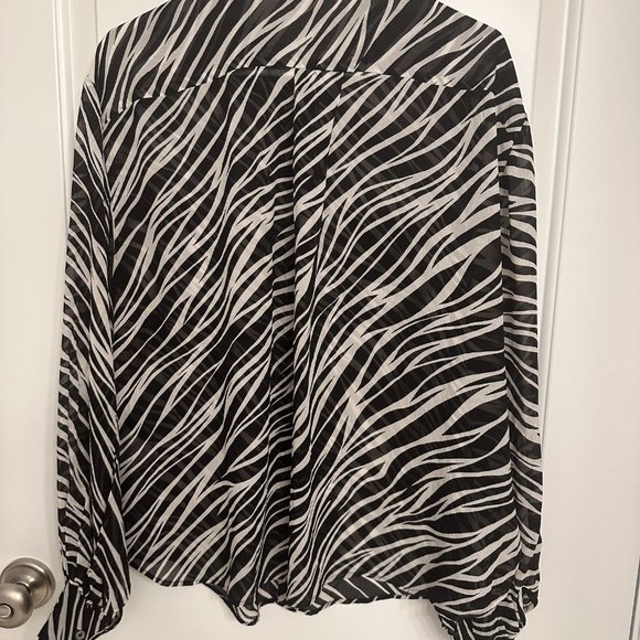 ANINE BING ZEBRA SILK BLOUSE - Picture 3 of 3
